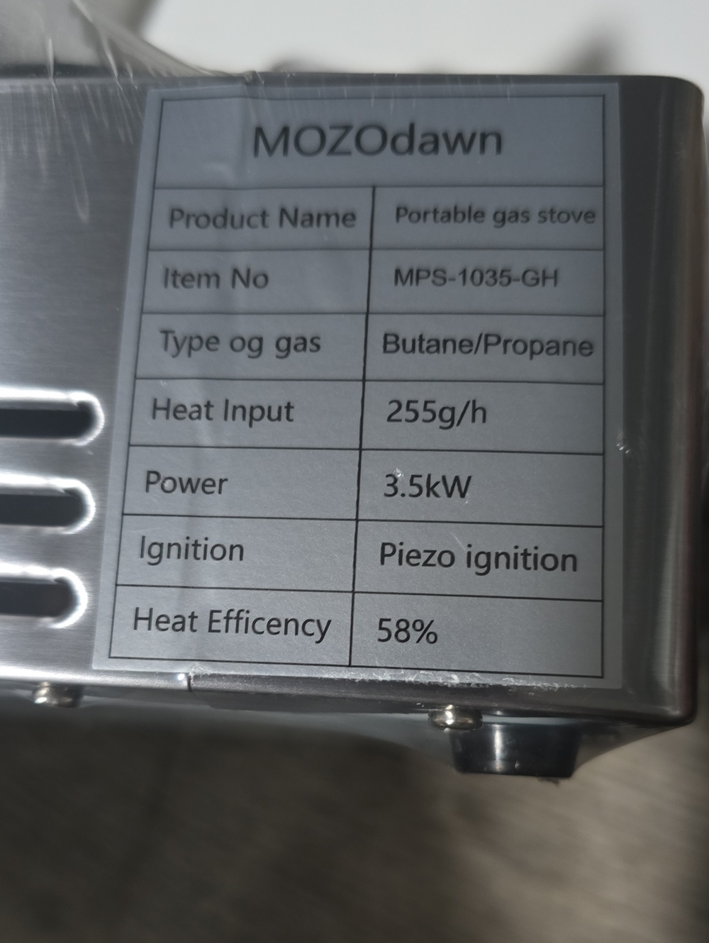 MOZOdawn Portable Single Burner Butane Stove - Silver with Black - Picture 2 of 8